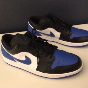 Nike Air Jordan 1 Low.  Size 16. Excellent used condition.  White, blue & black.